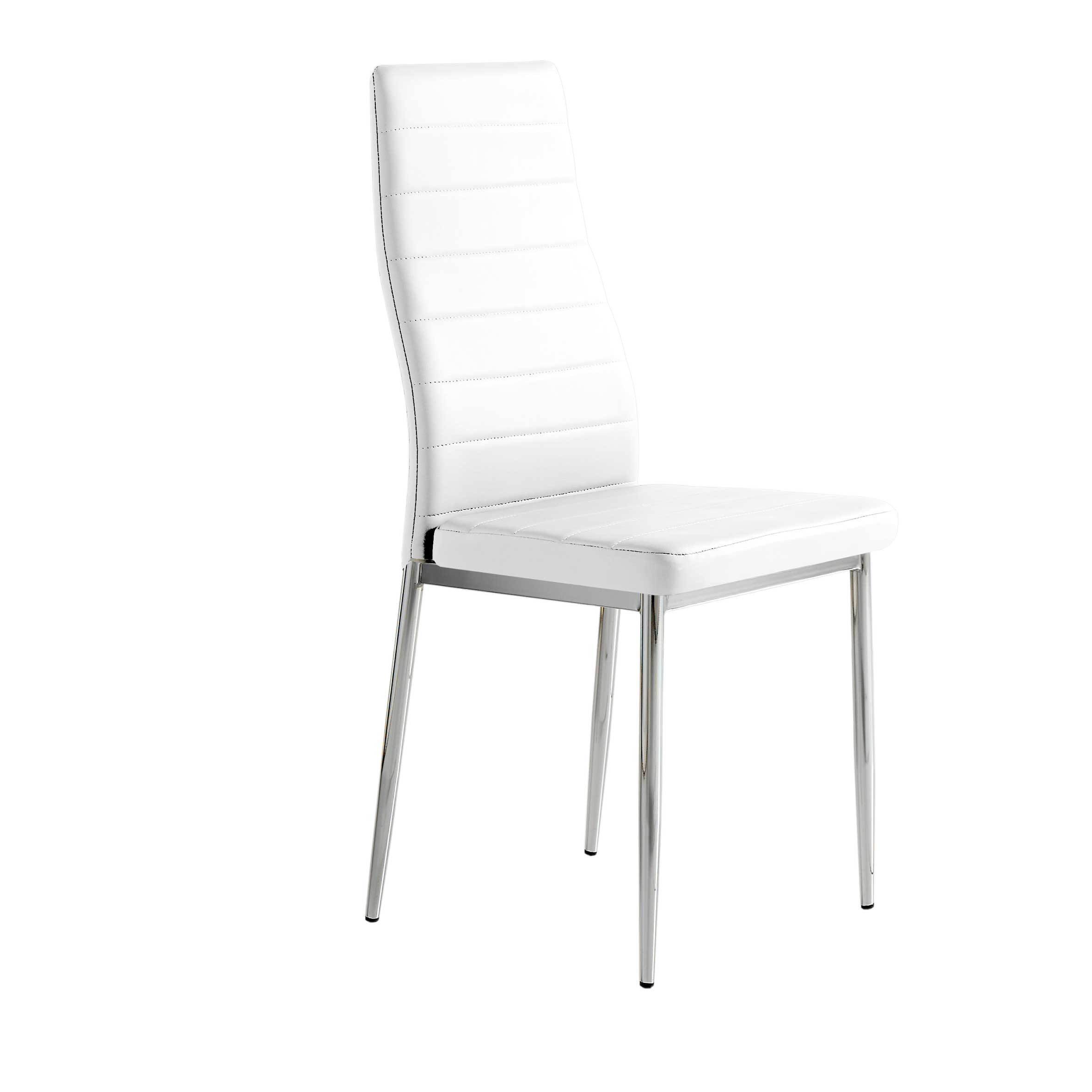 Pack 6 sillas polipiel color blanco