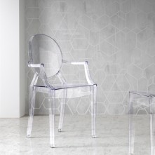 Pack 2 sillas de diseño transparente 