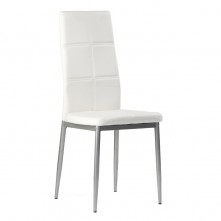 Pack 4 sillas estructura metálica y tapizado blanco