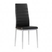 Pack 4 sillas tapizada en polipiel de color negro