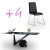 Conjunto de mesa transparente y sillas polipiel mod. Artemisa-Eris