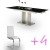 Conjunto de mesa cristal negro y 4 sillas mod. Febea-Hermes-blanca
