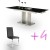 Conjunto de mesa cristal negro y 4 sillas mod. Febea-Hermes-negro.