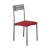 Pack 4 sillas Xara estructura metálica y tapizado rojo