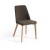 Pack 2 sillas madera roble y tapizado tela marrón